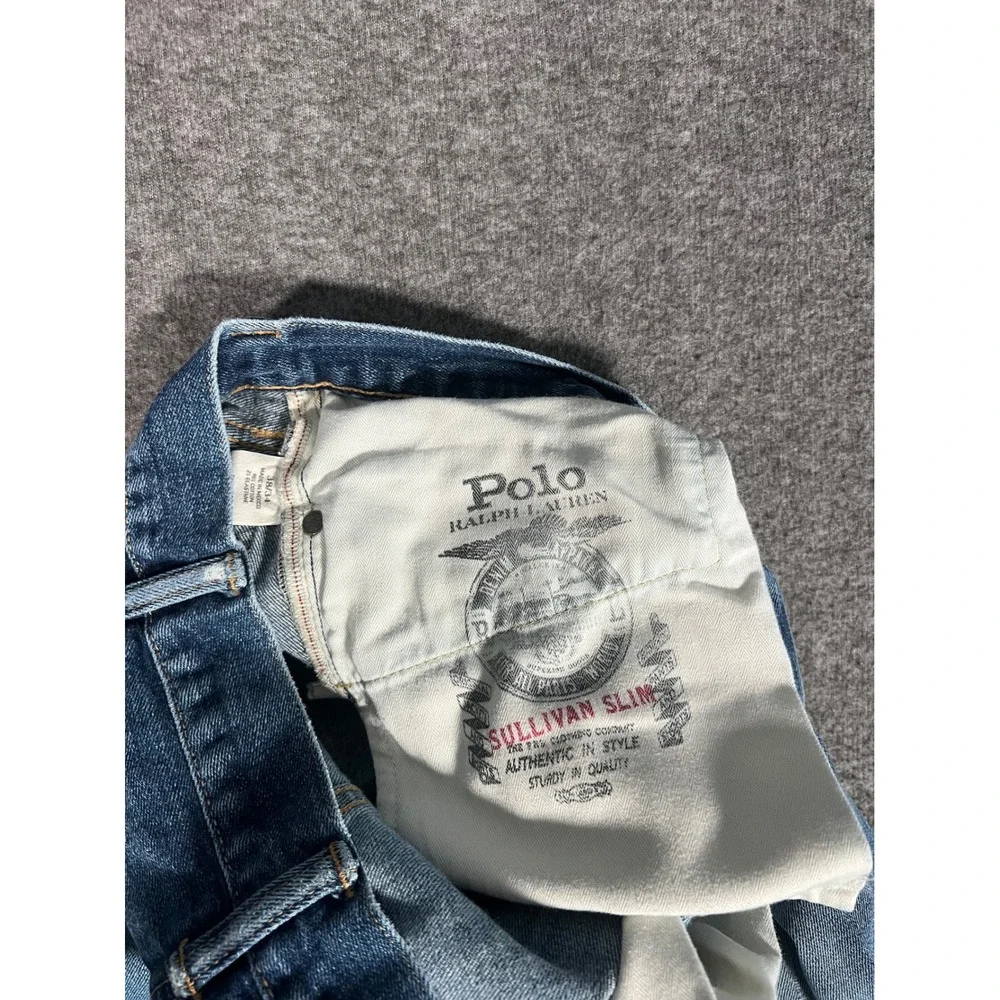 Vintage Polo Ralph Lauren Sullivan Slim Denim Jeans Mens 38x34 Medium Wash Blue